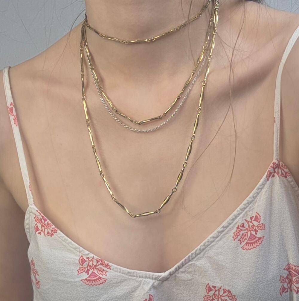 Vintage Gold Tone Layered Necklace Classy Danity Costal Cowgirl Minimalist